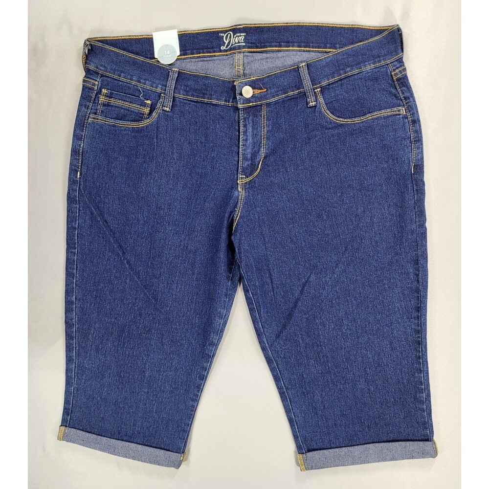 Old Navy "The Diva" Denim Bermudas Sz 14 Regular - NWT (New with Tags) Y2K 2012